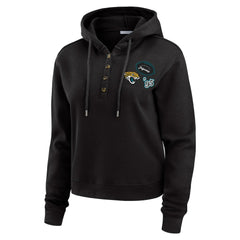 Jacksonville Jaguars WEAR by Erin Andrews Women's Waffle Hoodie Pullover Top - Black - NFL