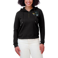 Jacksonville Jaguars WEAR by Erin Andrews Women's Waffle Hoodie Pullover Top - Black - NFL