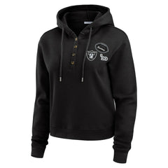 Las Vegas Raiders WEAR by Erin Andrews Women's Waffle Hoodie Pullover Top - Black - NFL