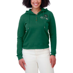 New York Jets WEAR by Erin Andrews Women's Waffle Hoodie Pullover Top - Green - NFL
