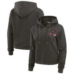 Tampa Bay Buccaneers WEAR by Erin Andrews Women's Waffle Hoodie Pullover Top - Pewter - NFL