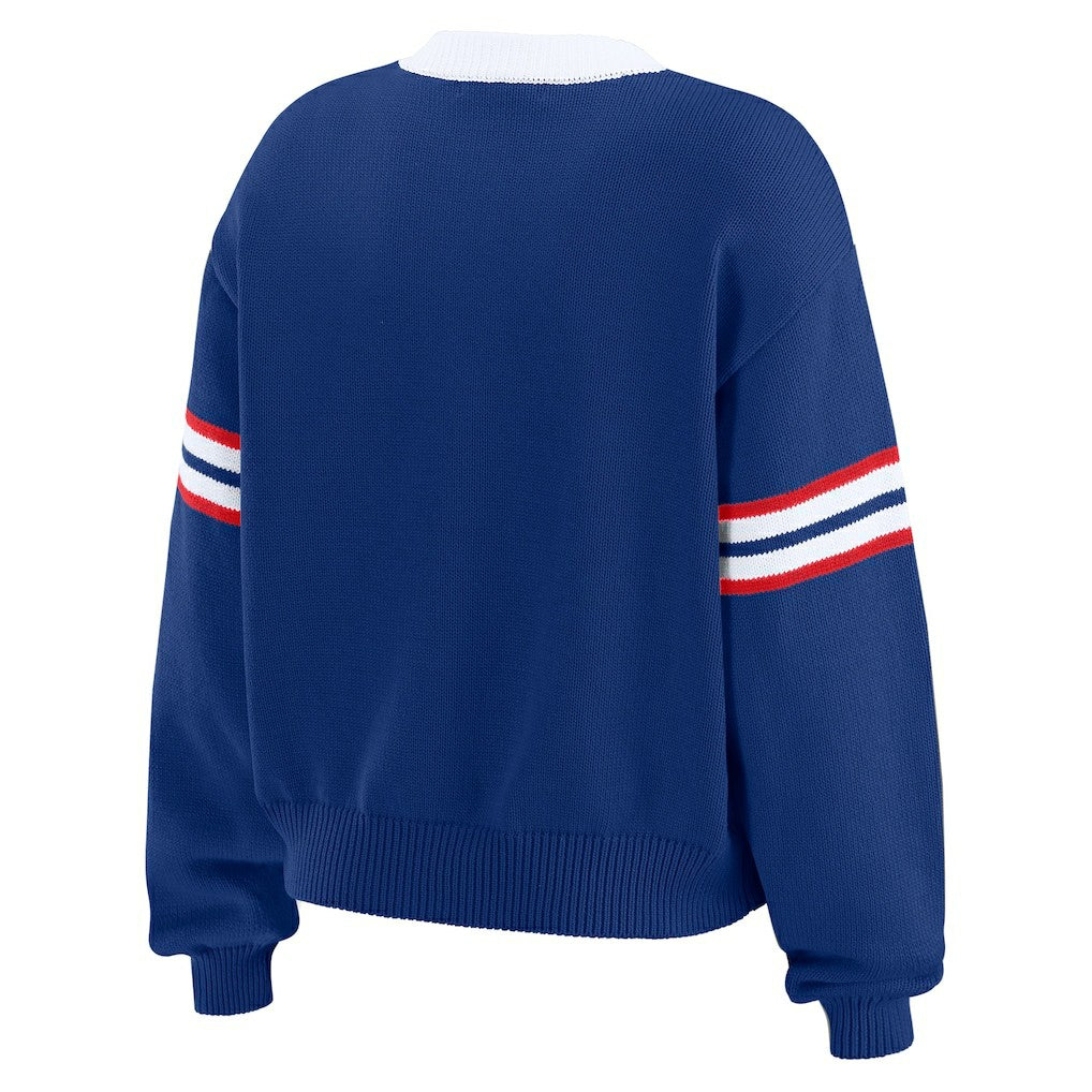 Buffalo Bills WEAR by Erin Andrews Women's Lace-Up Pullover Sweatshirt - Royal - NFL