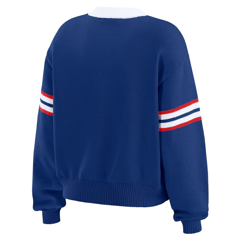 Buffalo Bills WEAR by Erin Andrews Women's Lace-Up Pullover Sweatshirt - Royal - NFL