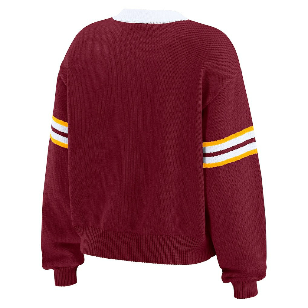 Washington Commanders WEAR by Erin Andrews Women's Lace-Up Pullover Sweatshirt - Burgundy - NFL
