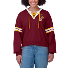 Washington Commanders WEAR by Erin Andrews Women's Lace-Up Pullover Sweatshirt - Burgundy - NFL