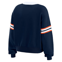 Denver Broncos WEAR by Erin Andrews Women's Lace-Up Pullover Sweatshirt - Navy - NFL