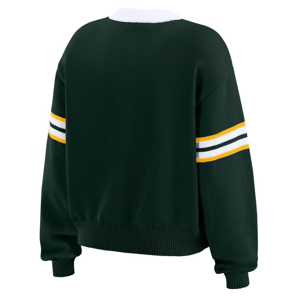 Green Bay Packers WEAR by Erin Andrews Women's Lace-Up Pullover Sweatshirt - Green - NFL