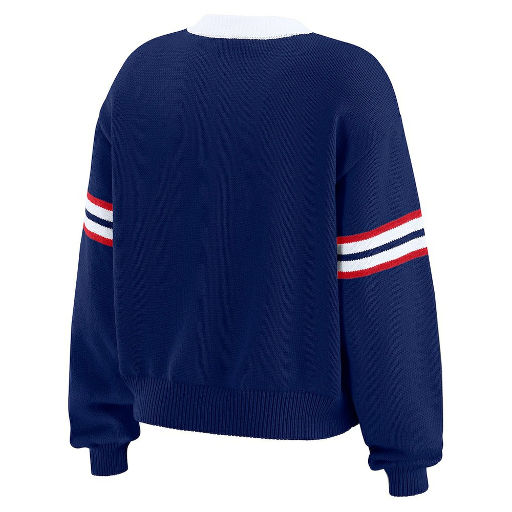 New York Giants WEAR by Erin Andrews Women's Lace-Up Pullover Sweatshirt - Royal - NFL