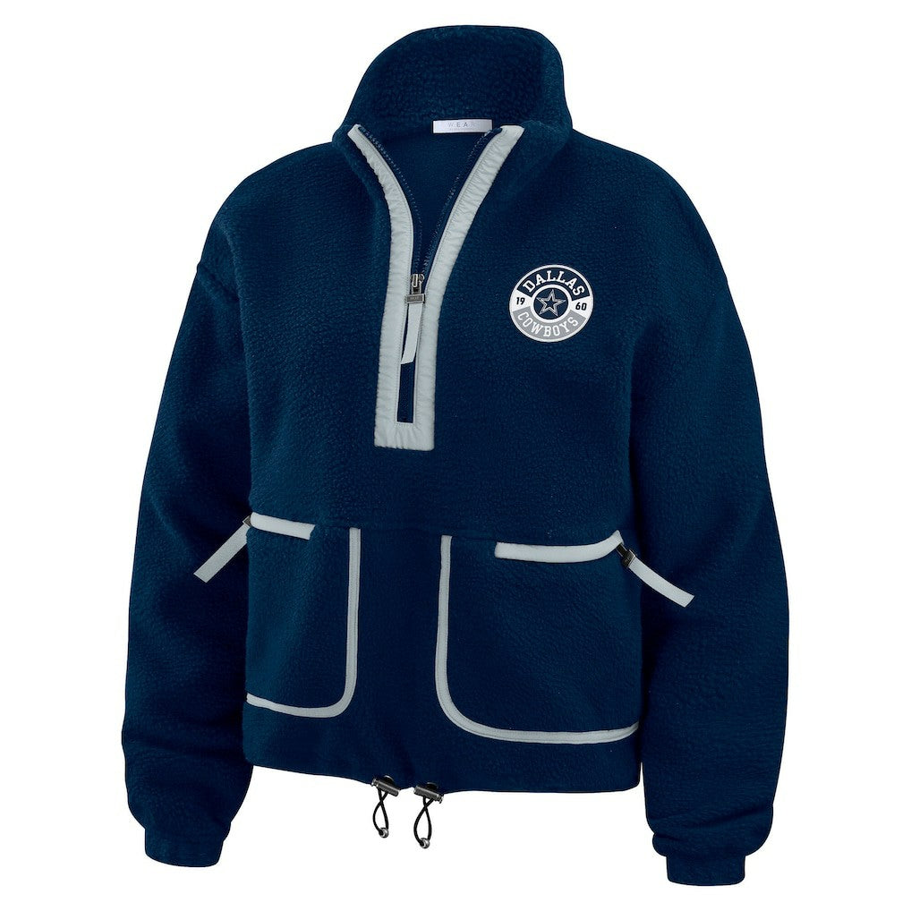 Dallas Cowboys WEAR by Erin Andrews Women's Polar Fleece Half-Zip Jacket - Navy - NFL