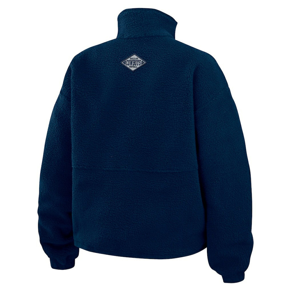Dallas Cowboys WEAR by Erin Andrews Women's Polar Fleece Half-Zip Jacket - Navy - NFL