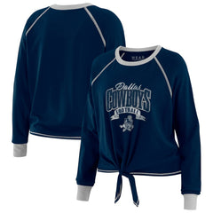 Dallas Cowboys WEAR by Erin Andrews Women's Tie-Front Long Sleeve Top - Navy/ - NFL