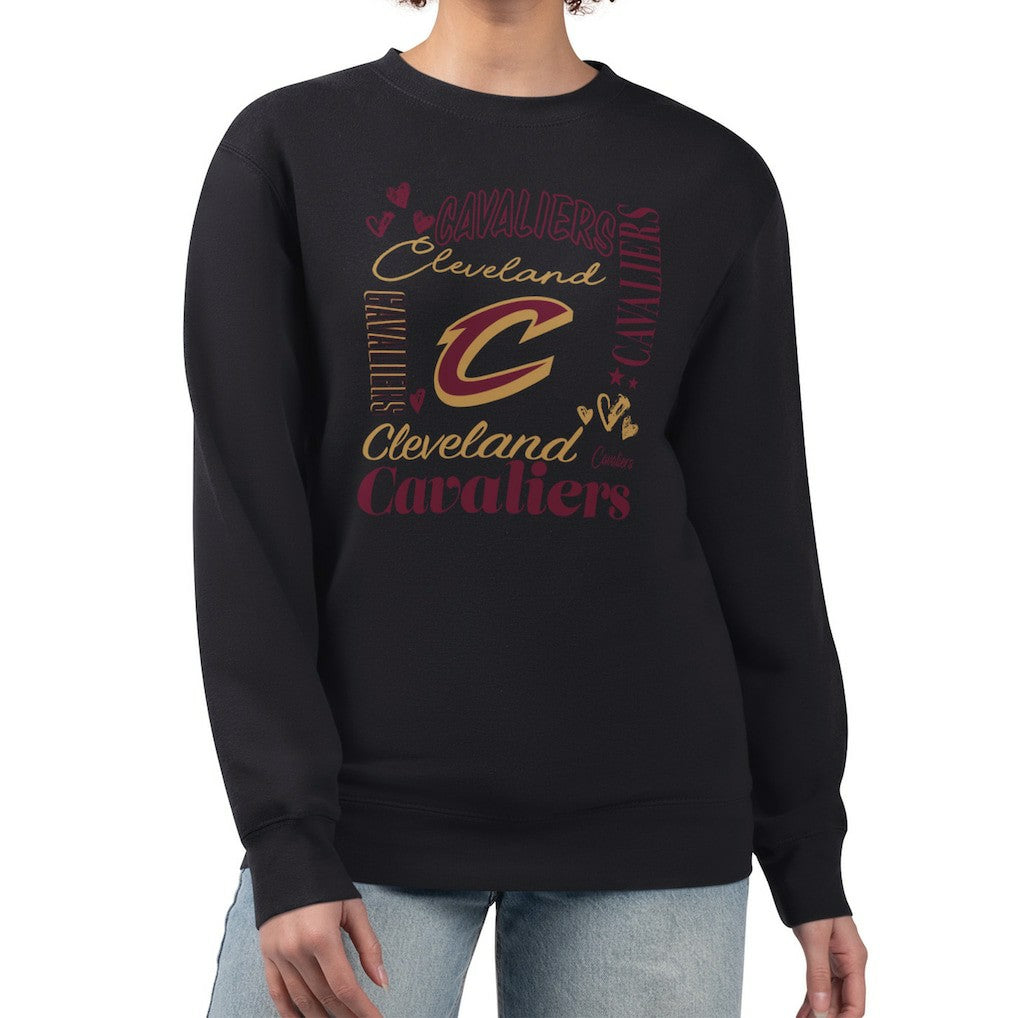 Cleveland Cavaliers G-III 4Her by Carl Banks Women's Collage Team Graphic Fleece Pullover Sweatshirt Black