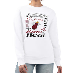 Miami Heat G-III 4Her by Carl Banks Women's Collage Team Graphic Fleece Pullover Sweatshirt White