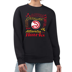 Atlanta Hawks G-III 4Her by Carl Banks Women's Collage Team Name Fleece Pullover Sweatshirt Black
