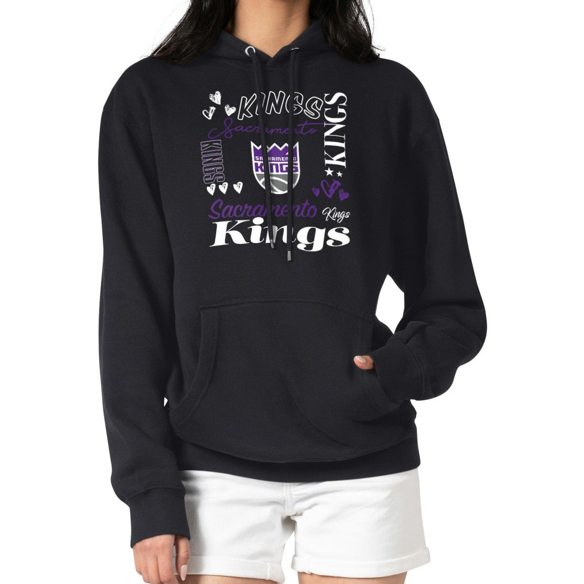 Sacramento Kings G-III 4Her by Carl Banks Women's Team Collage Graphic Fleece Pullover Hoodie Black
