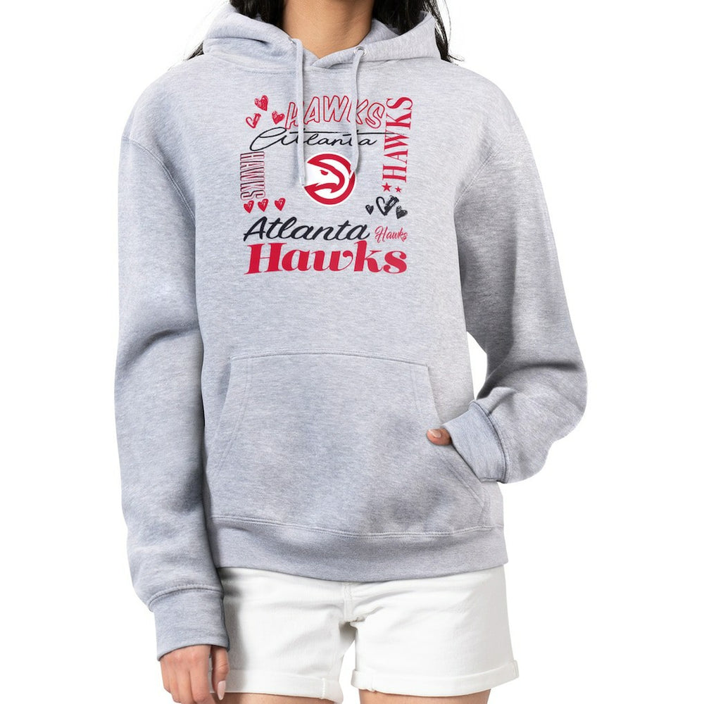 Atlanta Hawks G-III 4Her by Carl Banks Women's Team Collage Graphic Fleece Pullover Hoodie Heather Gray