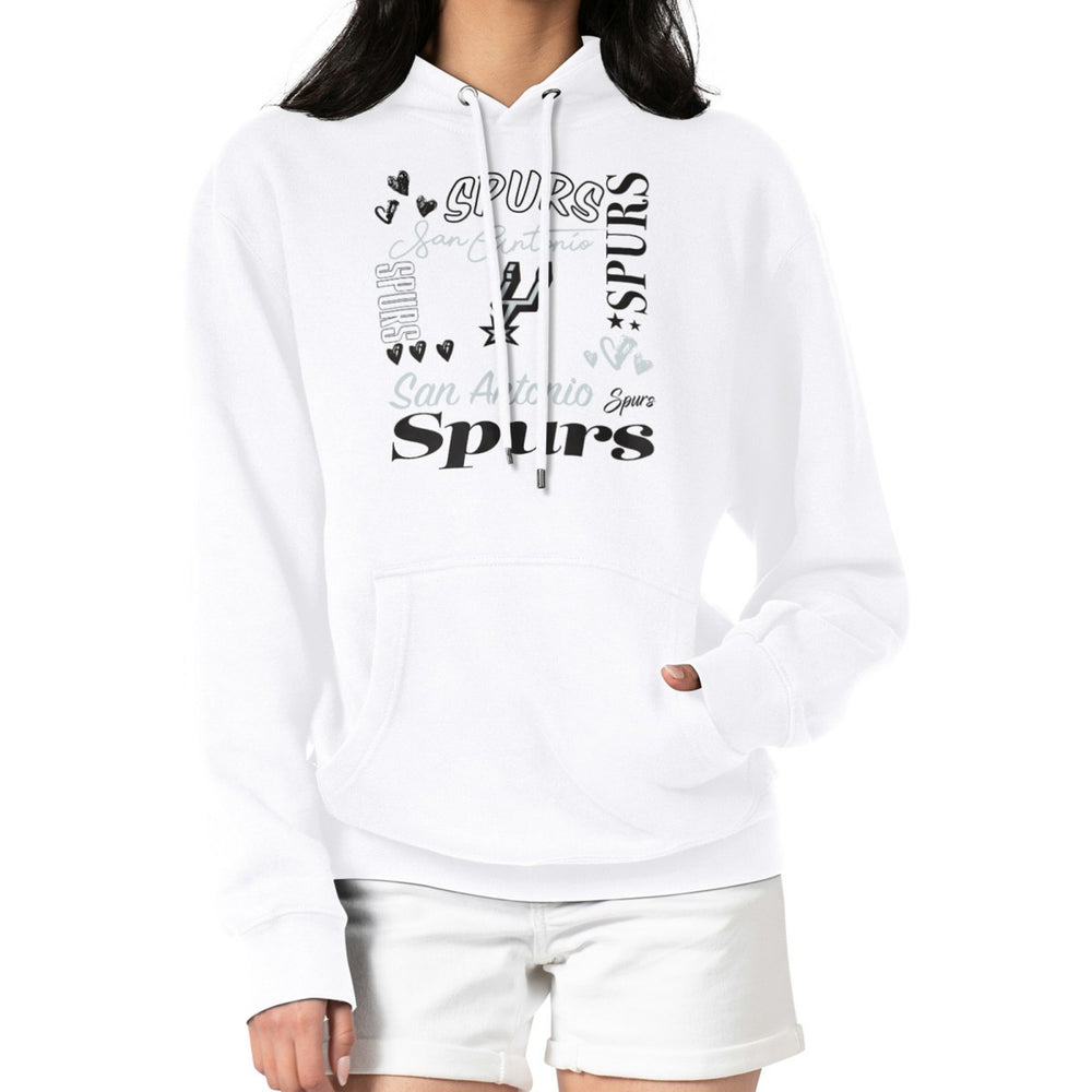 San Antonio Spurs G-III 4Her by Carl Banks Women's Team Collage Graphic Fleece Pullover Hoodie White