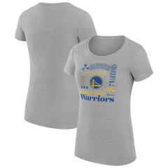 Golden State Warriors G-III 4Her by Carl Banks Women's Super-Slim Fit Lightweight Team Name Collage Graphic T-Shirt Heather Gray