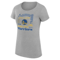 Golden State Warriors G-III 4Her by Carl Banks Women's Super-Slim Fit Lightweight Team Name Collage Graphic T-Shirt Heather Gray