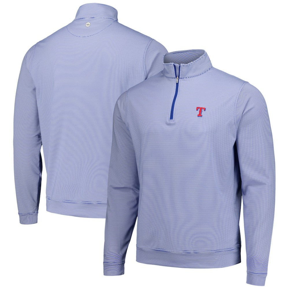 Texas Rangers Peter Millar Perth Sugar Stripe Performance Quarter-Zip Top Sale