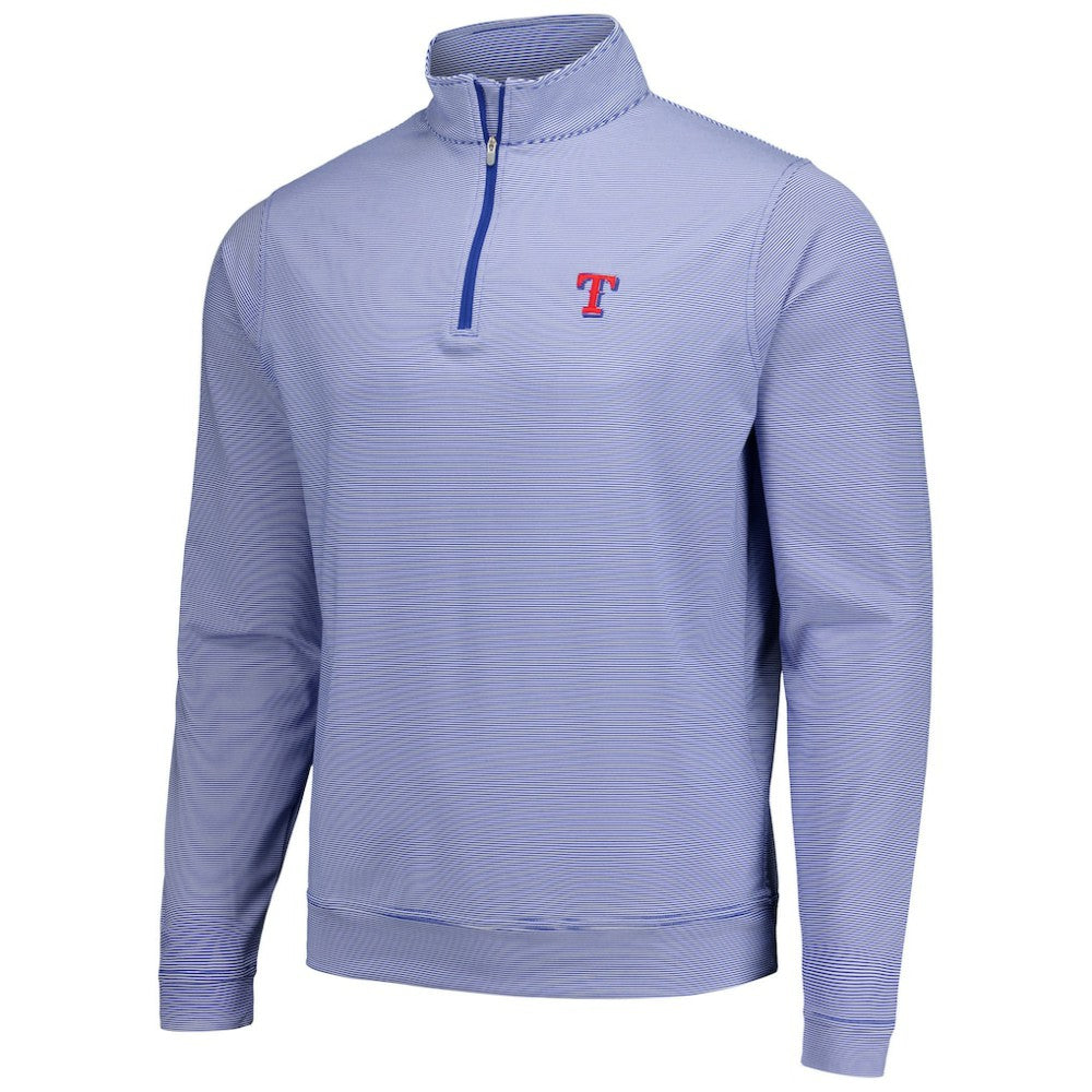Texas Rangers Peter Millar Perth Sugar Stripe Performance Quarter-Zip Top Sale