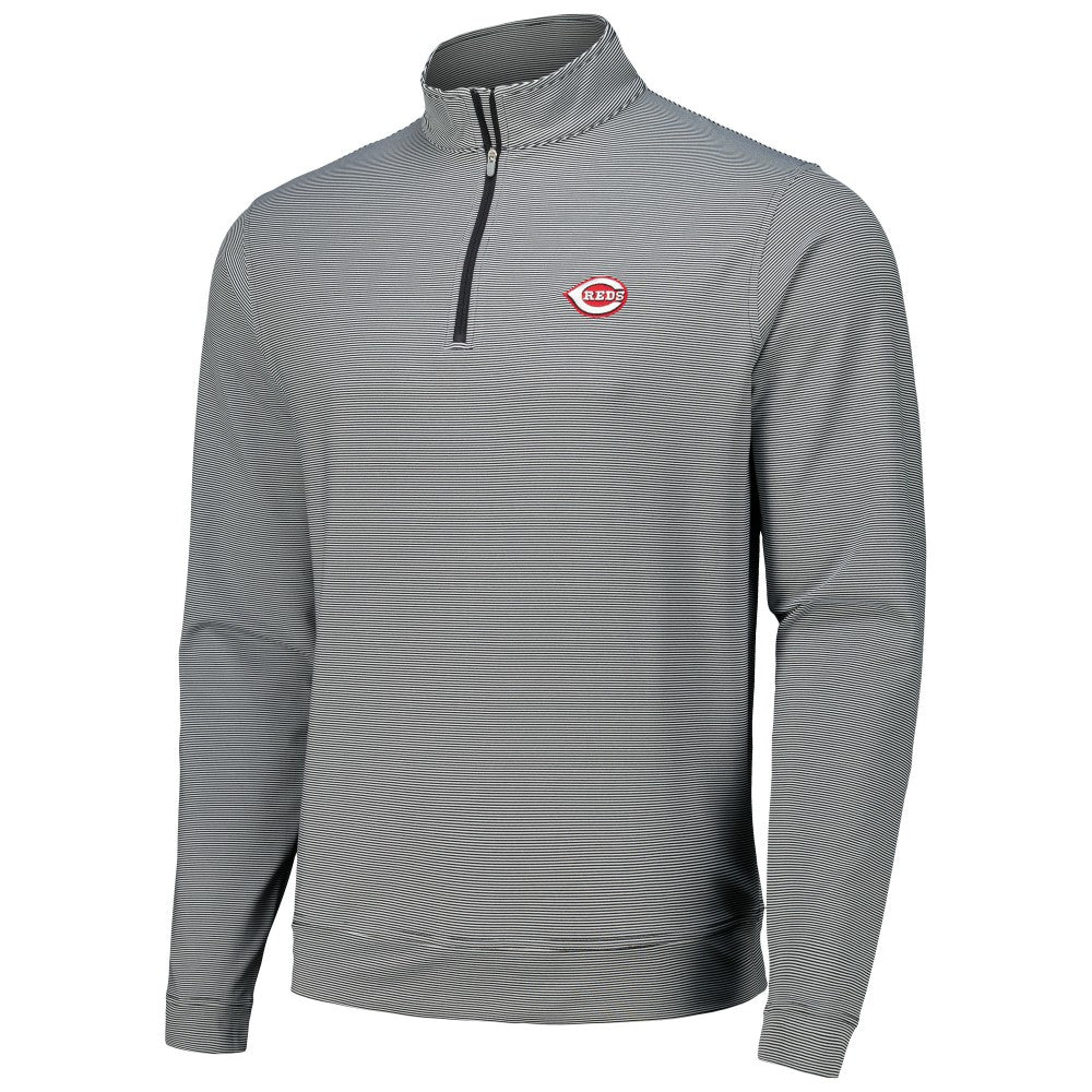 Cincinnati Reds Peter Millar Perth Sugar Stripe Performance Quarter-Zip Top Sale