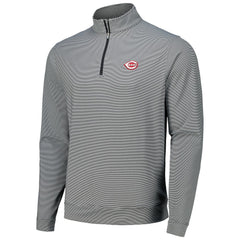 Cincinnati Reds Peter Millar Perth Sugar Stripe Performance Quarter-Zip Top Sale