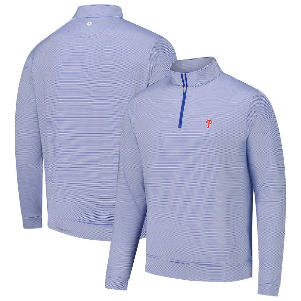 Philadelphia Phillies Peter Millar Perth Sugar Stripe Performance Quarter-Zip Top Discount