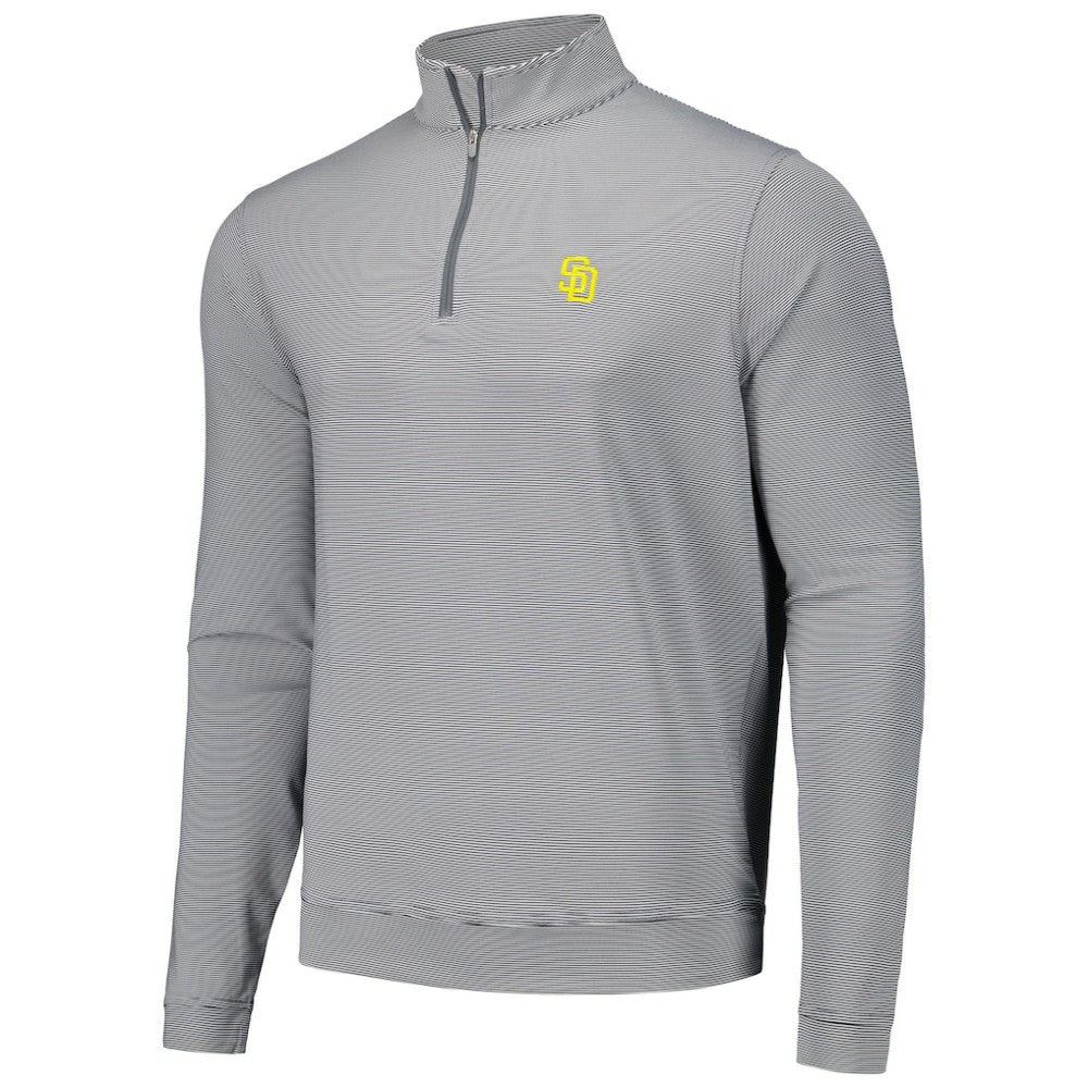 San Diego Padres Peter Millar Perth Sugar Stripe Performance Quarter-Zip Top Sale