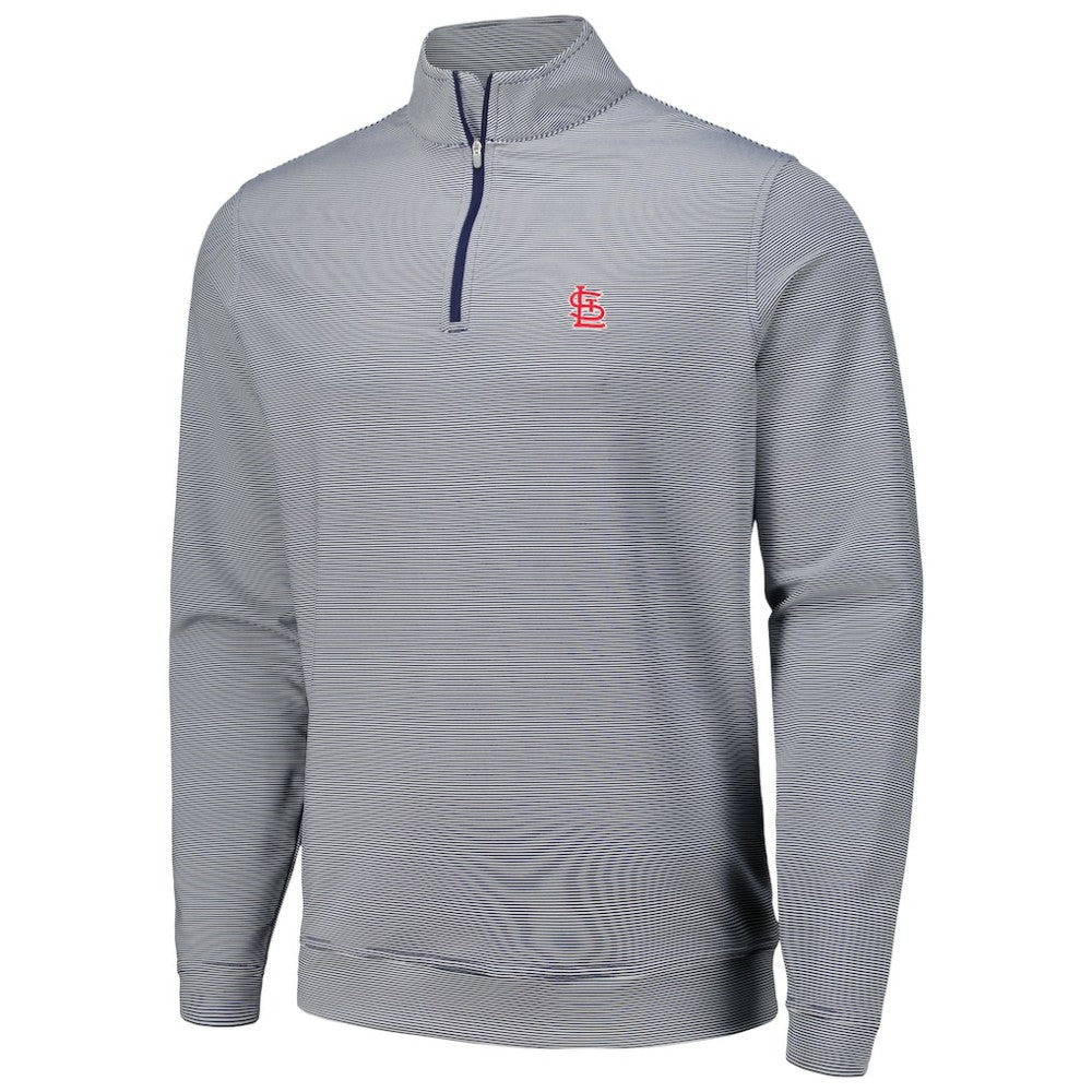 St. Louis Cardinals Peter Millar Perth Sugar Stripe Performance Quarter-Zip Top Outlet
