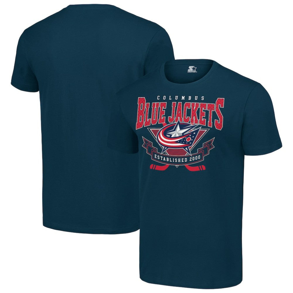 Columbus Blue Jackets Starter Team Logo Graphic T-Shirt - Navy | NHL Lifestyle