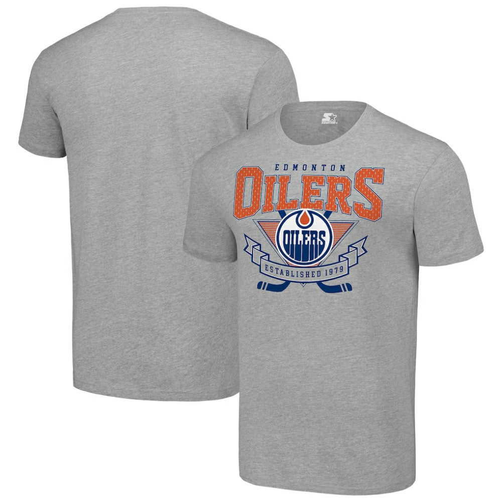 Edmonton Oilers Starter Team Logo Graphic T-Shirt - Heather Gray | NHL online