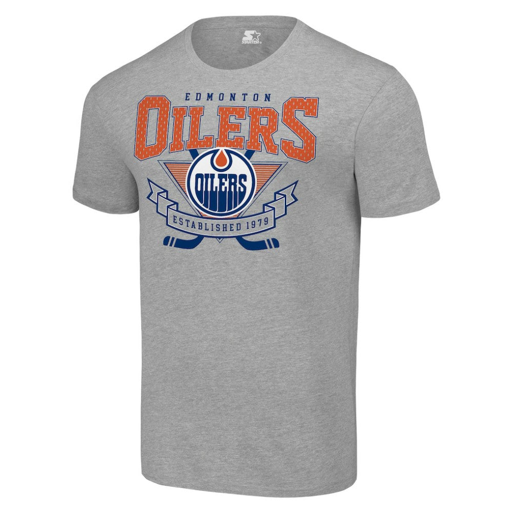 Edmonton Oilers Starter Team Logo Graphic T-Shirt - Heather Gray | NHL online