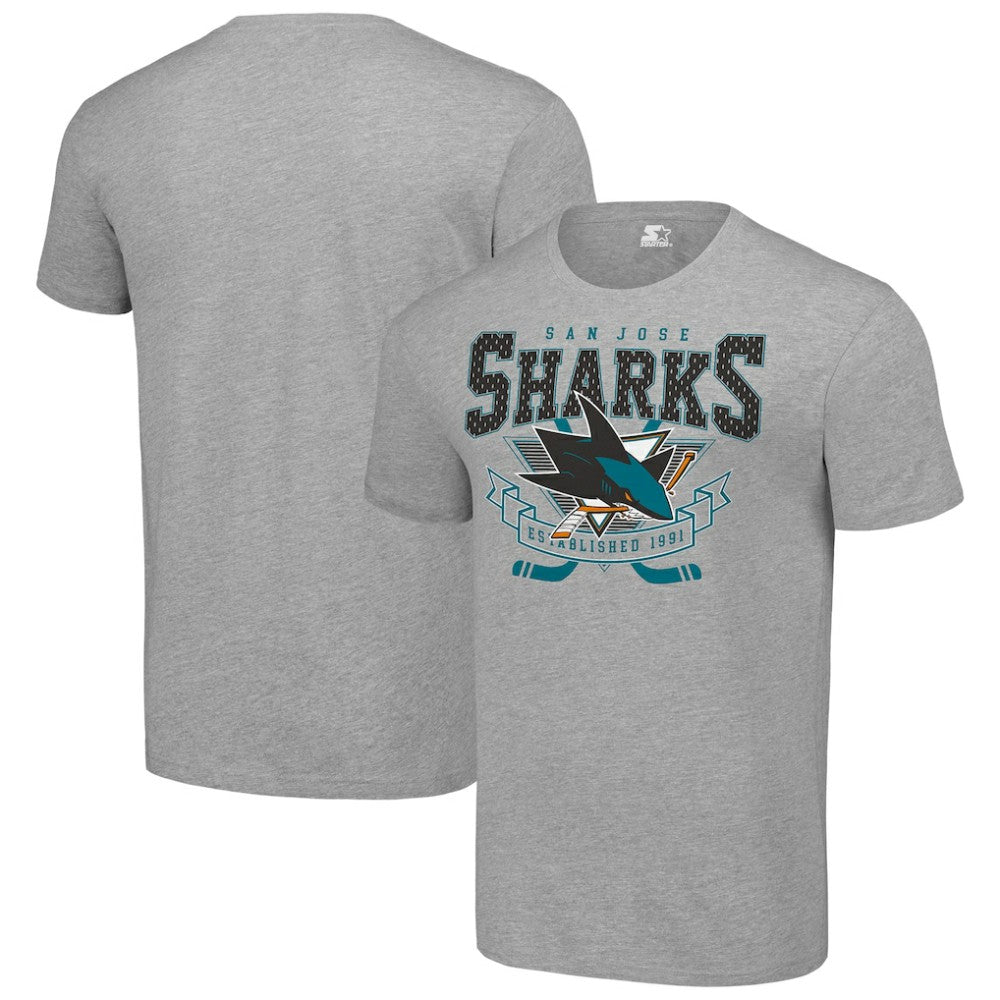 San Jose Sharks Starter Team Logo Graphic T-Shirt - Heather Gray | NHL discount