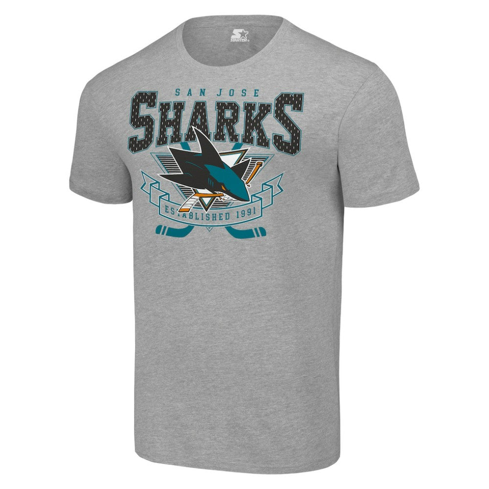 San Jose Sharks Starter Team Logo Graphic T-Shirt - Heather Gray | NHL discount