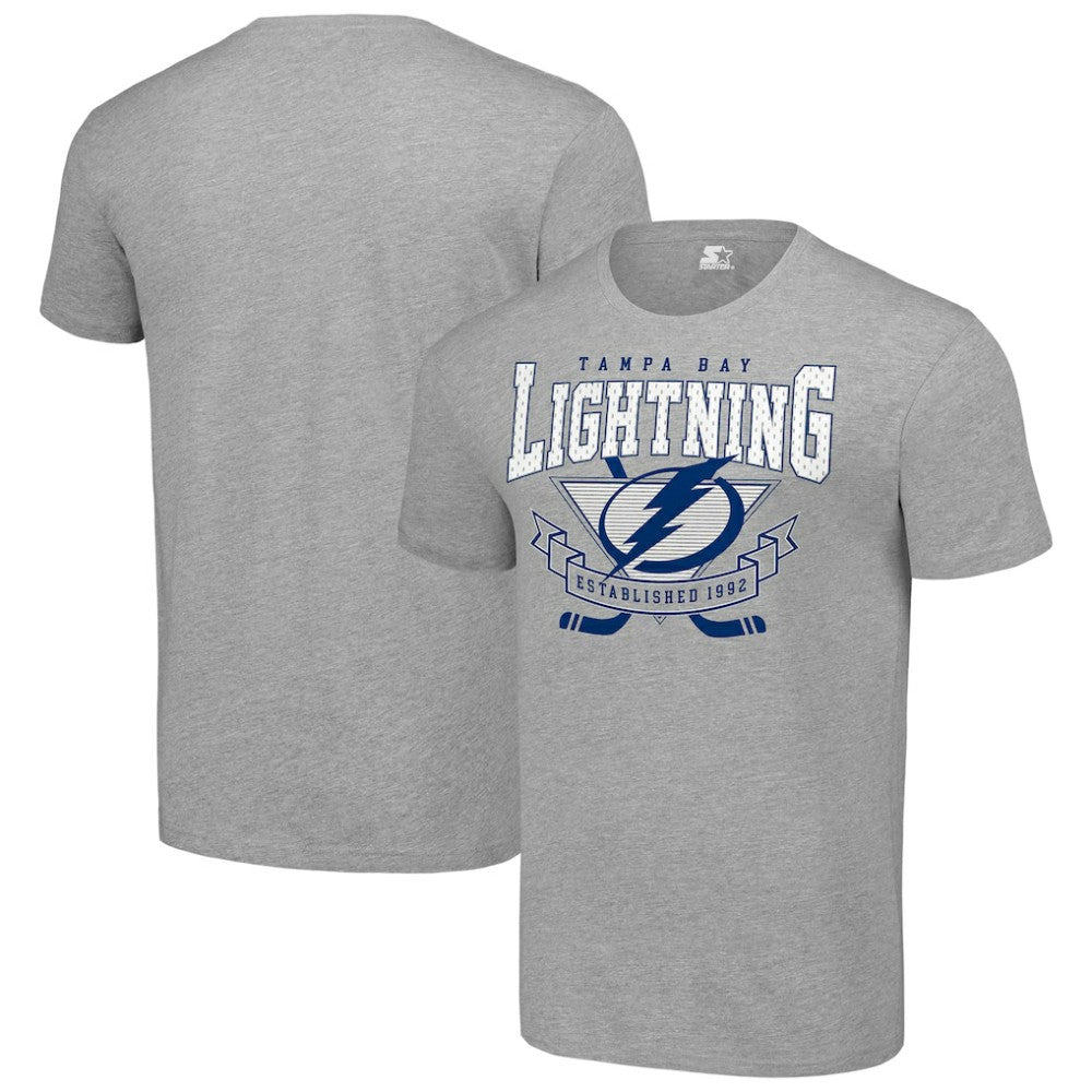 Tampa Bay Lightning Starter Team Logo Graphic T-Shirt - Heather Gray | NHL Clearance
