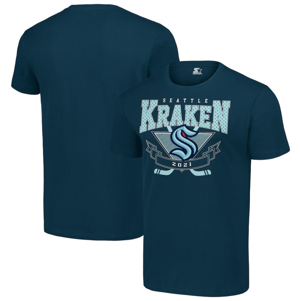 Seattle Kraken Starter Team Logo Graphic T-Shirt - Deep Sea Blue | NHL discount
