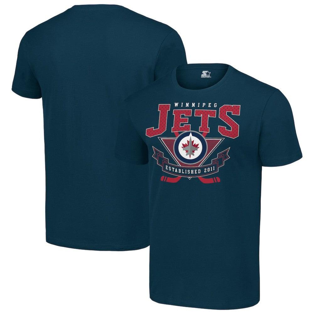 Winnipeg Jets Starter Team Logo Graphic T-Shirt - Navy | NHL Lifestyle