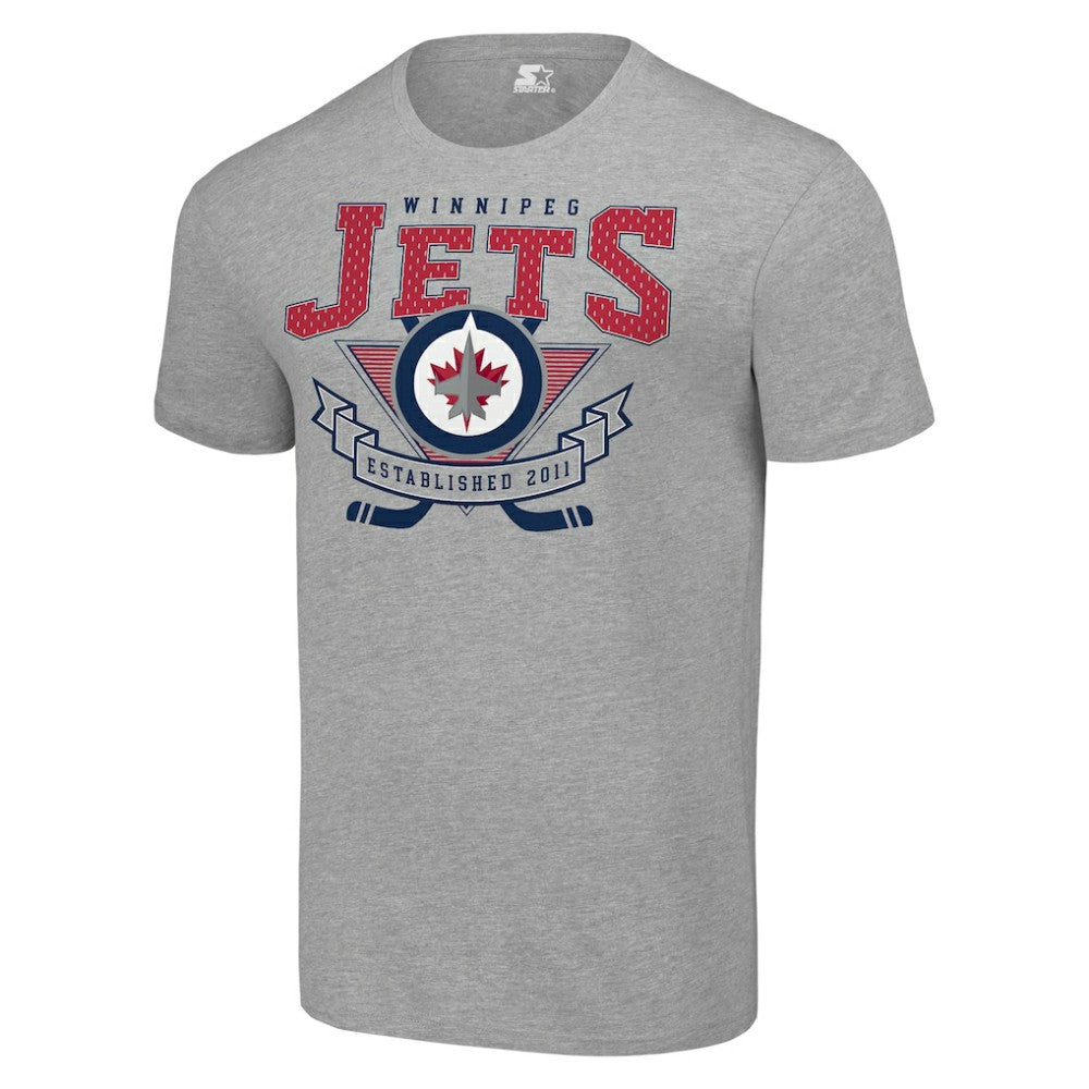 Winnipeg Jets Starter Team Logo Graphic T-Shirt - Heather Gray | NHL Lifestyle