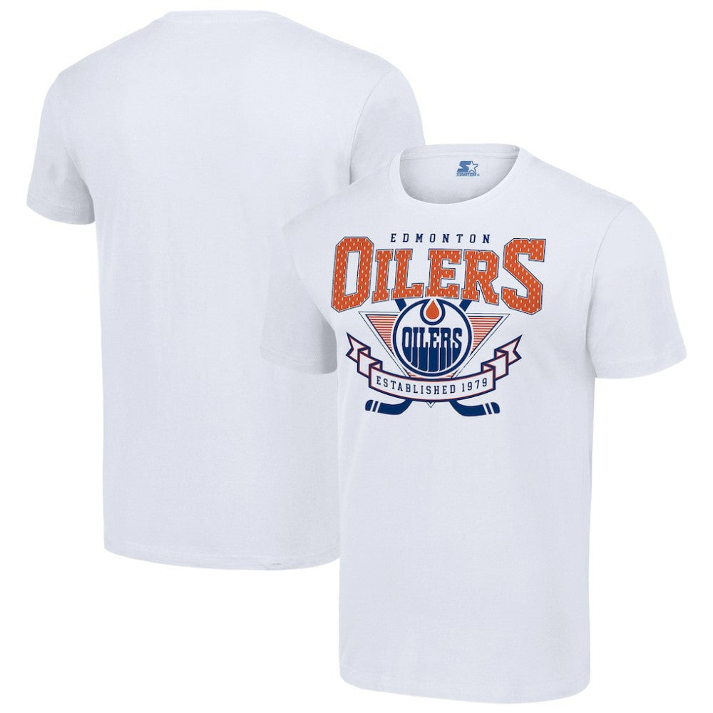 Edmonton Oilers Starter Team Logo Graphic T-Shirt - White | NHL Lifestyle