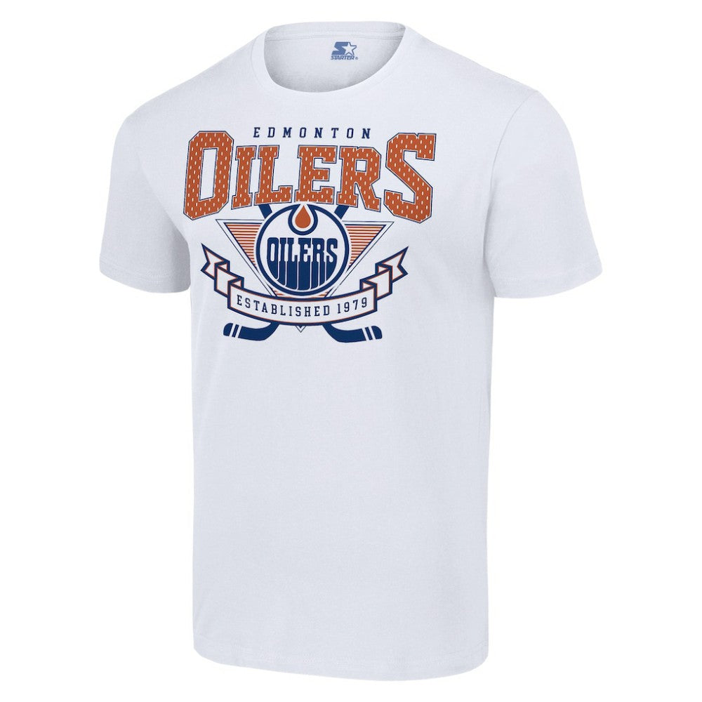 Edmonton Oilers Starter Team Logo Graphic T-Shirt - White | NHL Lifestyle