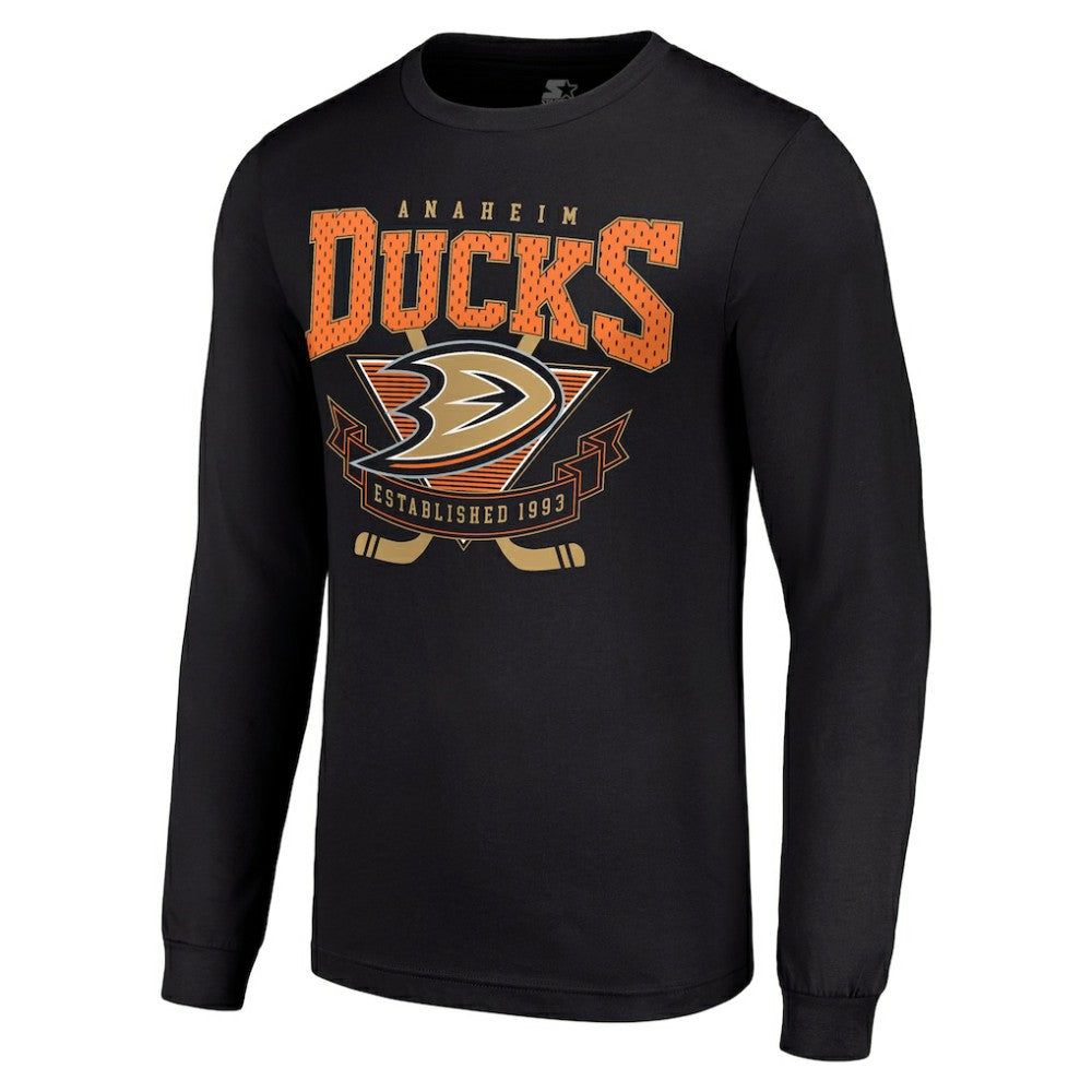 Anaheim Ducks Starter Team Logo Graphic Long Sleeve T-Shirt - Black | NHL Lifestyle