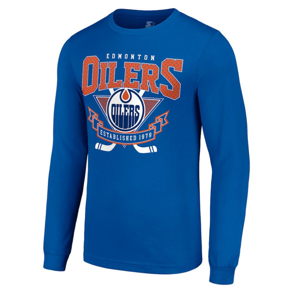 Edmonton Oilers Starter Team Logo Graphic Long Sleeve T-Shirt - Royal | NHL near me
