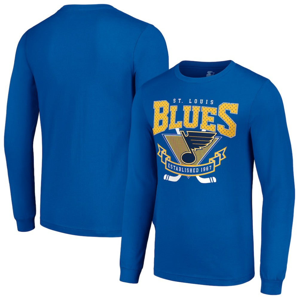 St. Louis Blues Starter Team Logo Graphic Long Sleeve T-Shirt - Blue | NHL Lifestyle