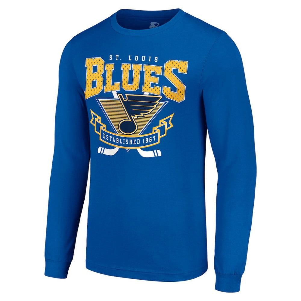 St. Louis Blues Starter Team Logo Graphic Long Sleeve T-Shirt - Blue | NHL Lifestyle