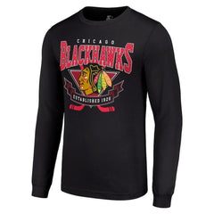 Chicago Blackhawks Starter Team Logo Graphic Long Sleeve T-Shirt - Black | NHL Clearance
