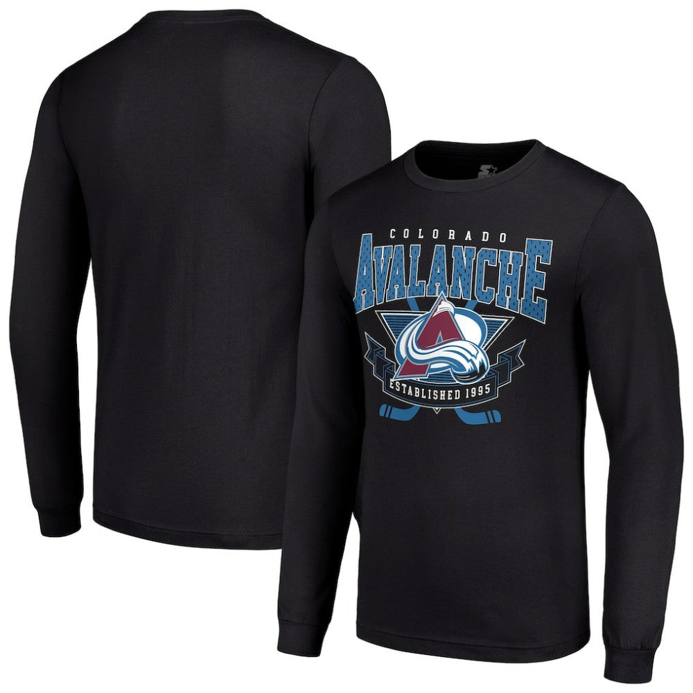 Colorado Avalanche Starter Team Logo Graphic Long Sleeve T-Shirt - Black | NHL Clearance