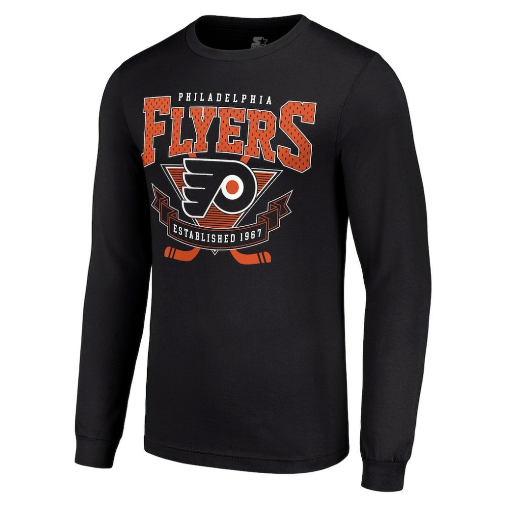 Philadelphia Flyers Starter Team Logo Graphic Long Sleeve T-Shirt - Black | NHL near me