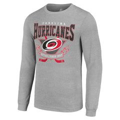 Carolina Hurricanes Starter '80s Inspired Team Logo Long Sleeve T-Shirt - Heather Gray | NHL near me