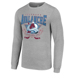 Colorado Avalanche Starter '80s Inspired Team Logo Long Sleeve T-Shirt - Heather Gray | NHL near me